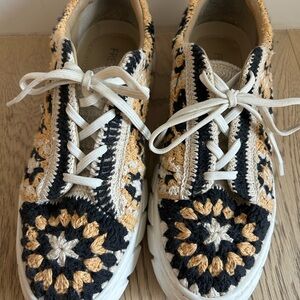 Crochet Lace-Up Sneakers